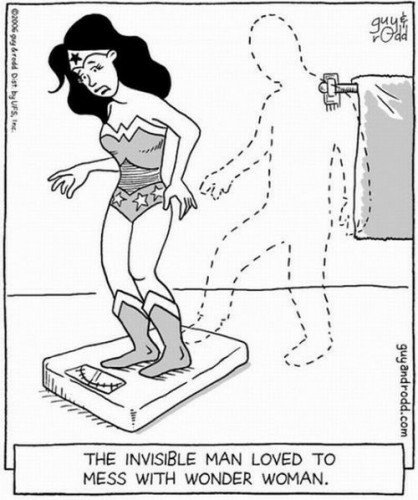Comic Wonder Woman Invisible Man humor Image