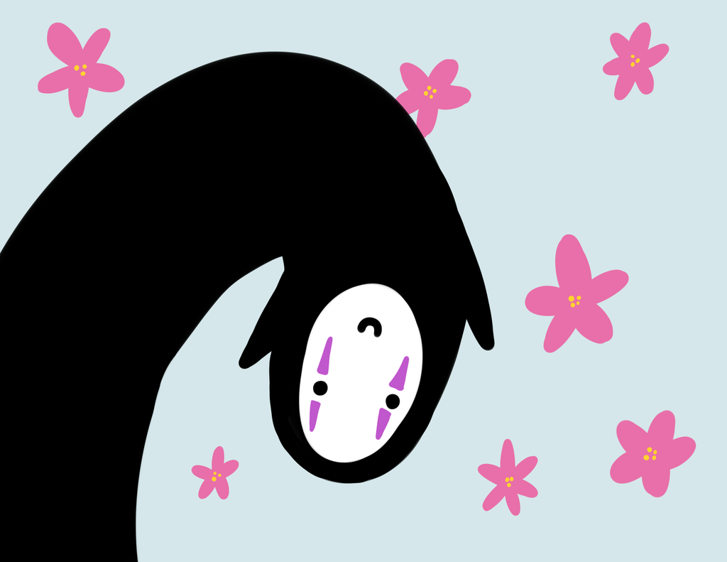 No-Face (Spirited Away) Anime Spirited Away No-Face flower Image