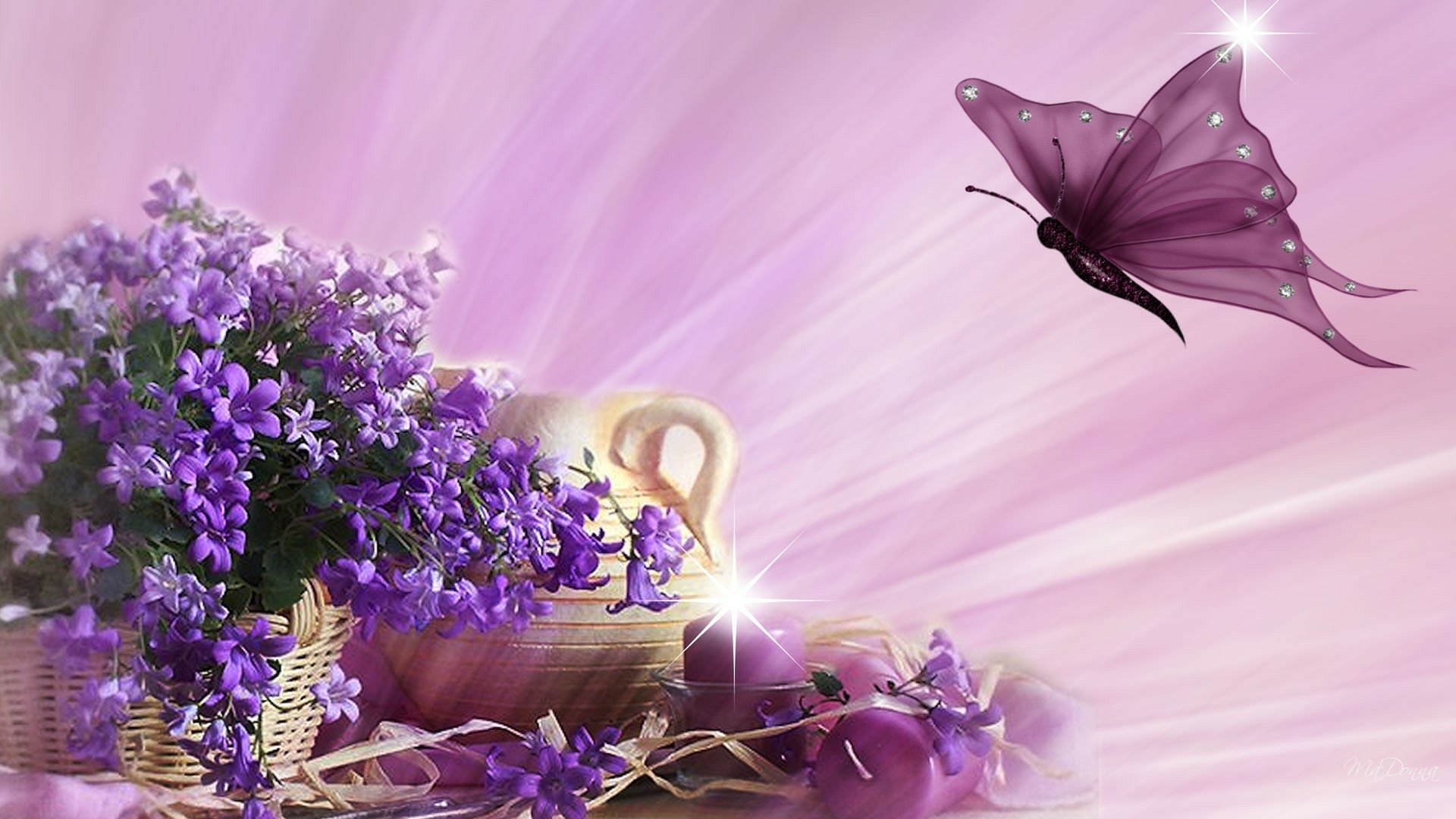 Violets and Purple Butterfly Image - ID: 10437 - Image Abyss