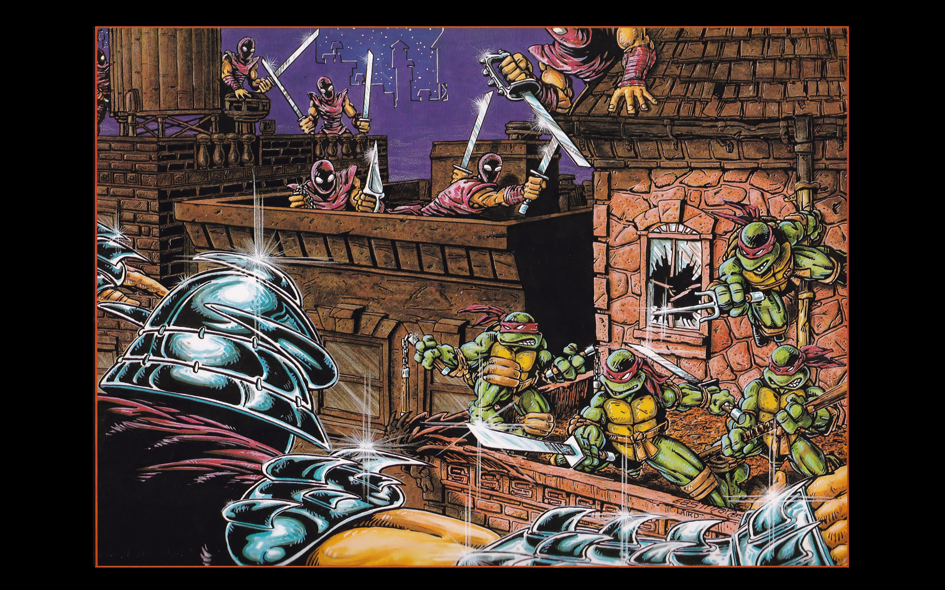 1990 Teenage Mutant Ninja Turtles Landmark Calendar - July: - Image Abyss