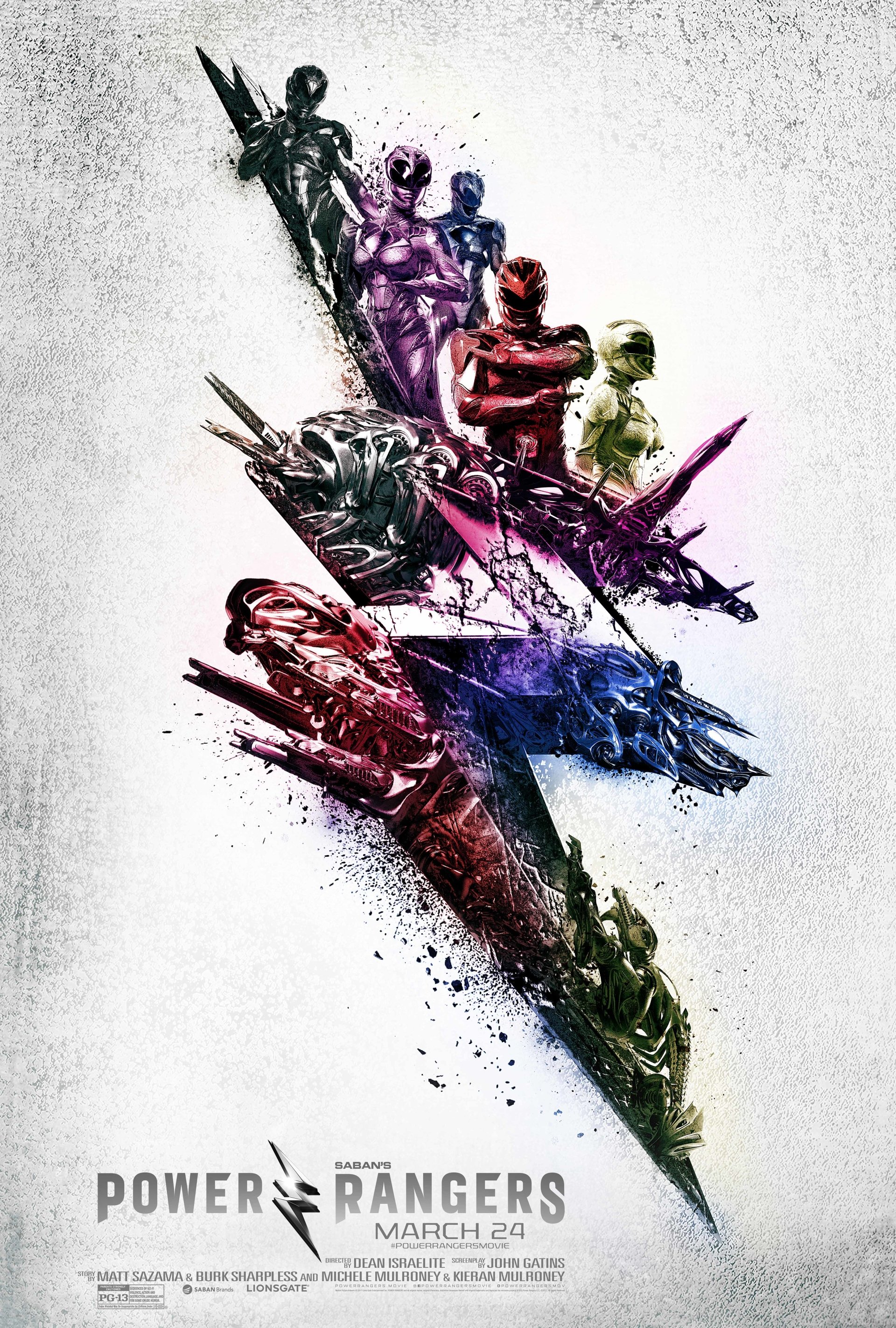 poster Power Rangers Black Ranger Yellow Ranger Pink Ranger Blue Ranger Red Ranger movie Power Rangers (2017) Image
