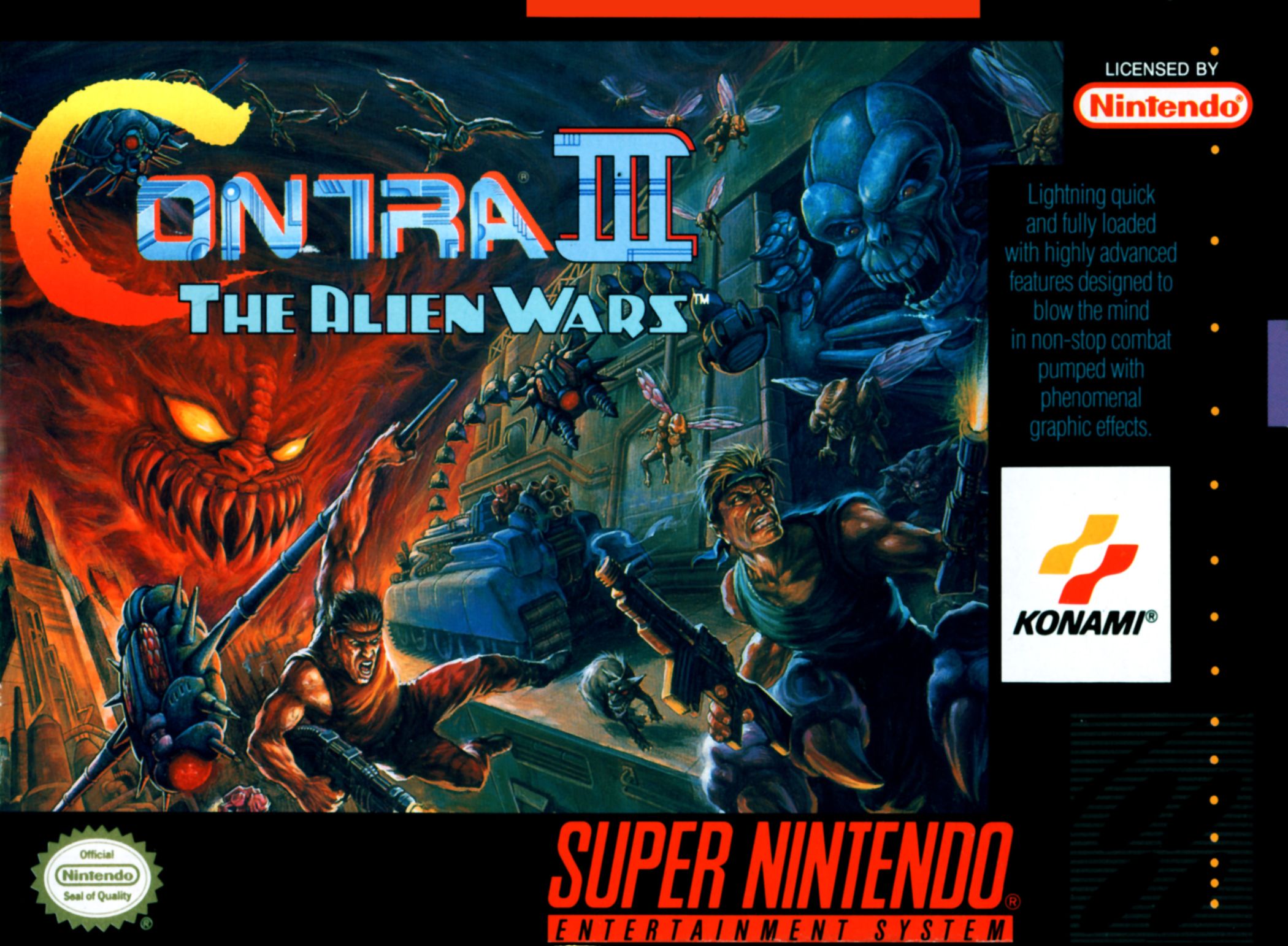 Contra III: The Alien Wars Video Game Box Art - ID: 12460 - Image Abyss.