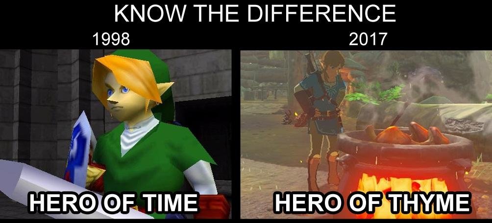 video game The Legend of Zelda: Breath of the Wild humor comparison Image