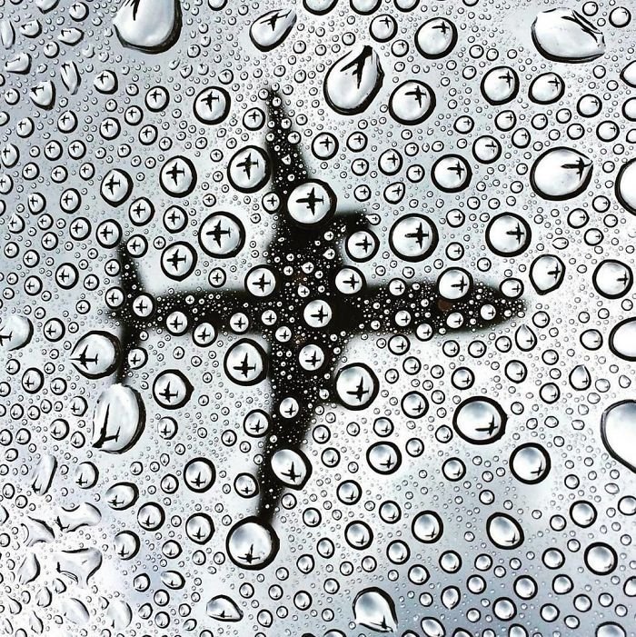 water drop vehicle airplane water droplets airplane silhouette Image