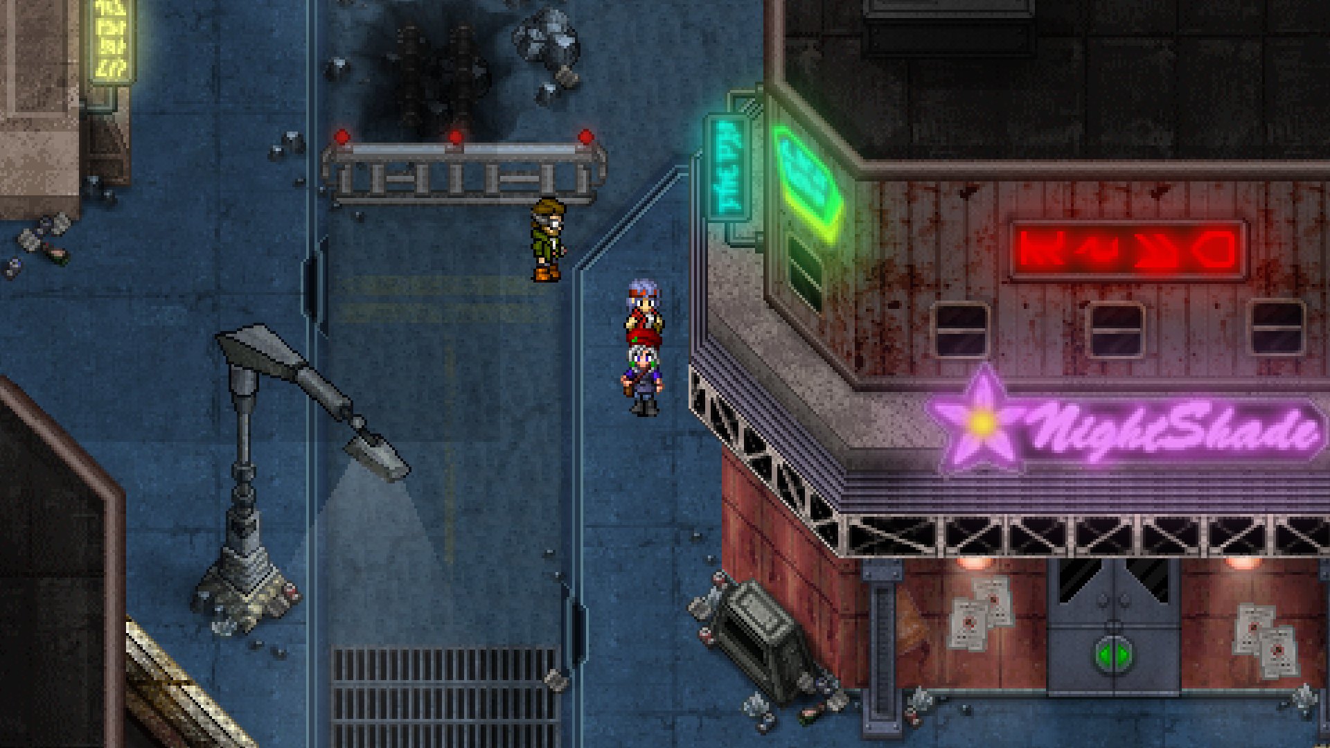 video game Cosmic Star Heroine urban cyberpunk cityscape Image