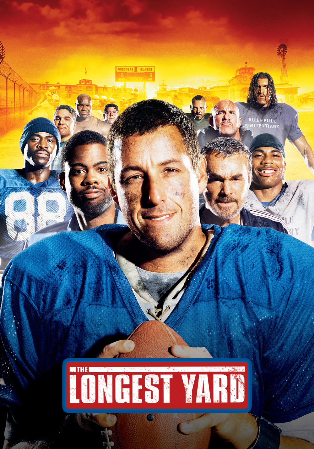 Зарубежная 2005. Фильм Лонгест ярд. Все или ничего the longest Yard 2005. Адам Сэндлер фильм про тюрьму. The longest Yard 2005 Постер.