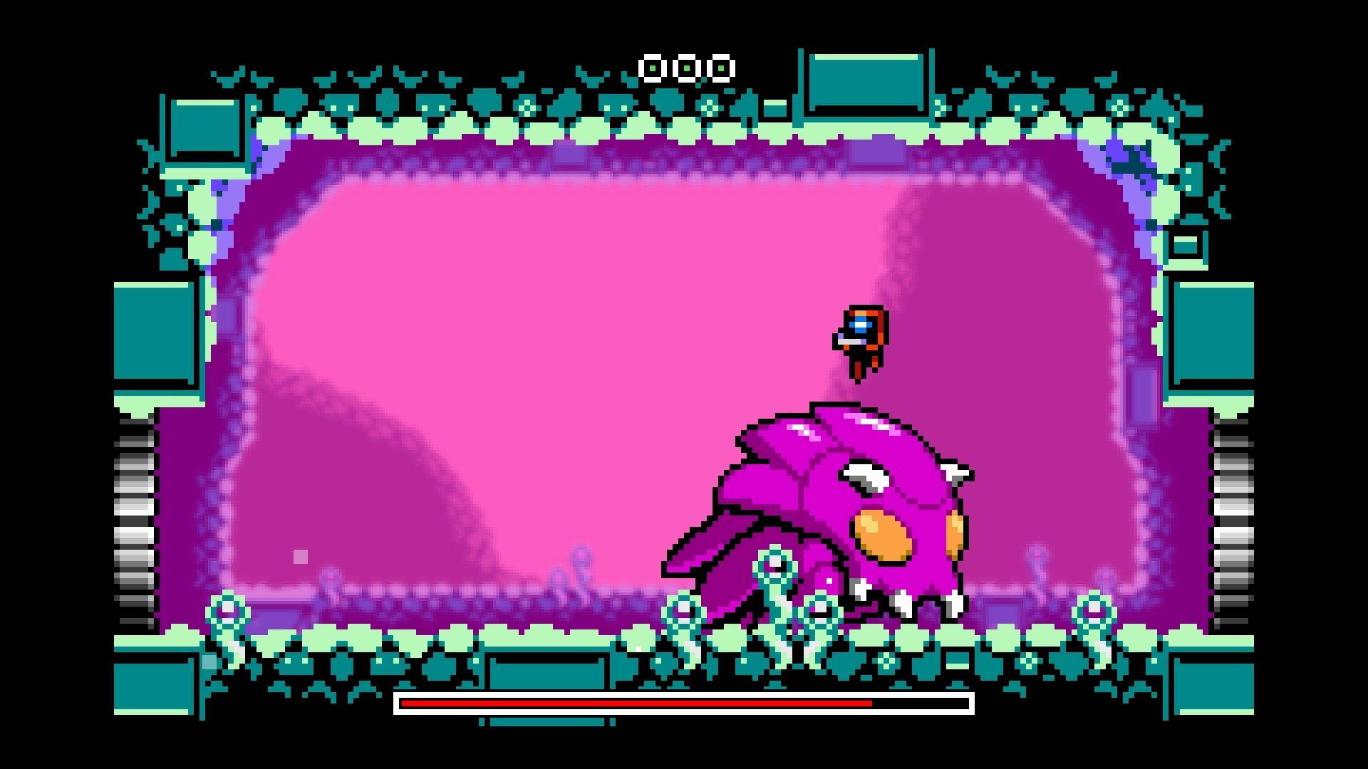 video game Xeodrifter monster pixel art boss battle Image