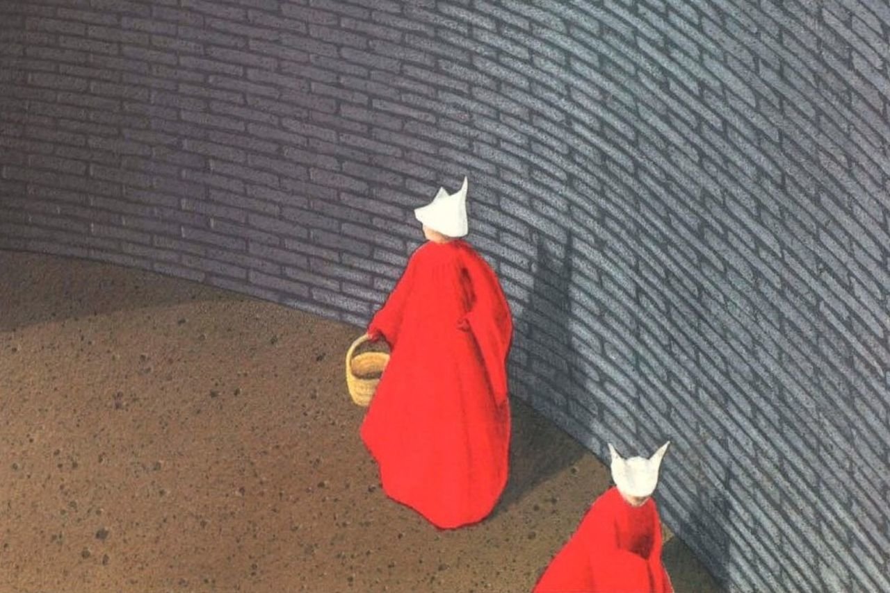 TV Show the handmaid's tale red cloaks figures wall Image