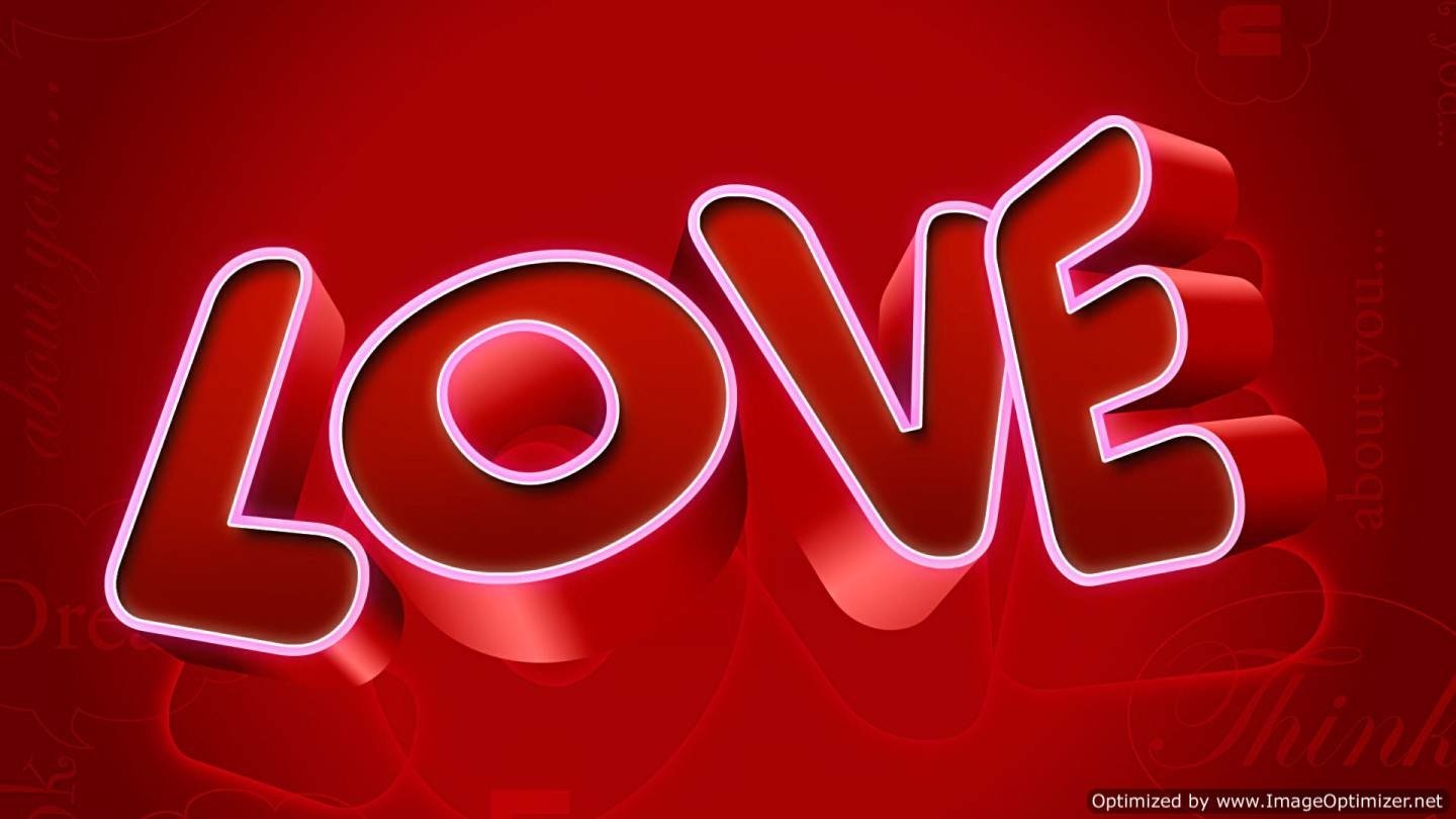 A vibrant, artistic representation of the word LOVE in bold letters, set against a striking red background, conveying warmth and passion.