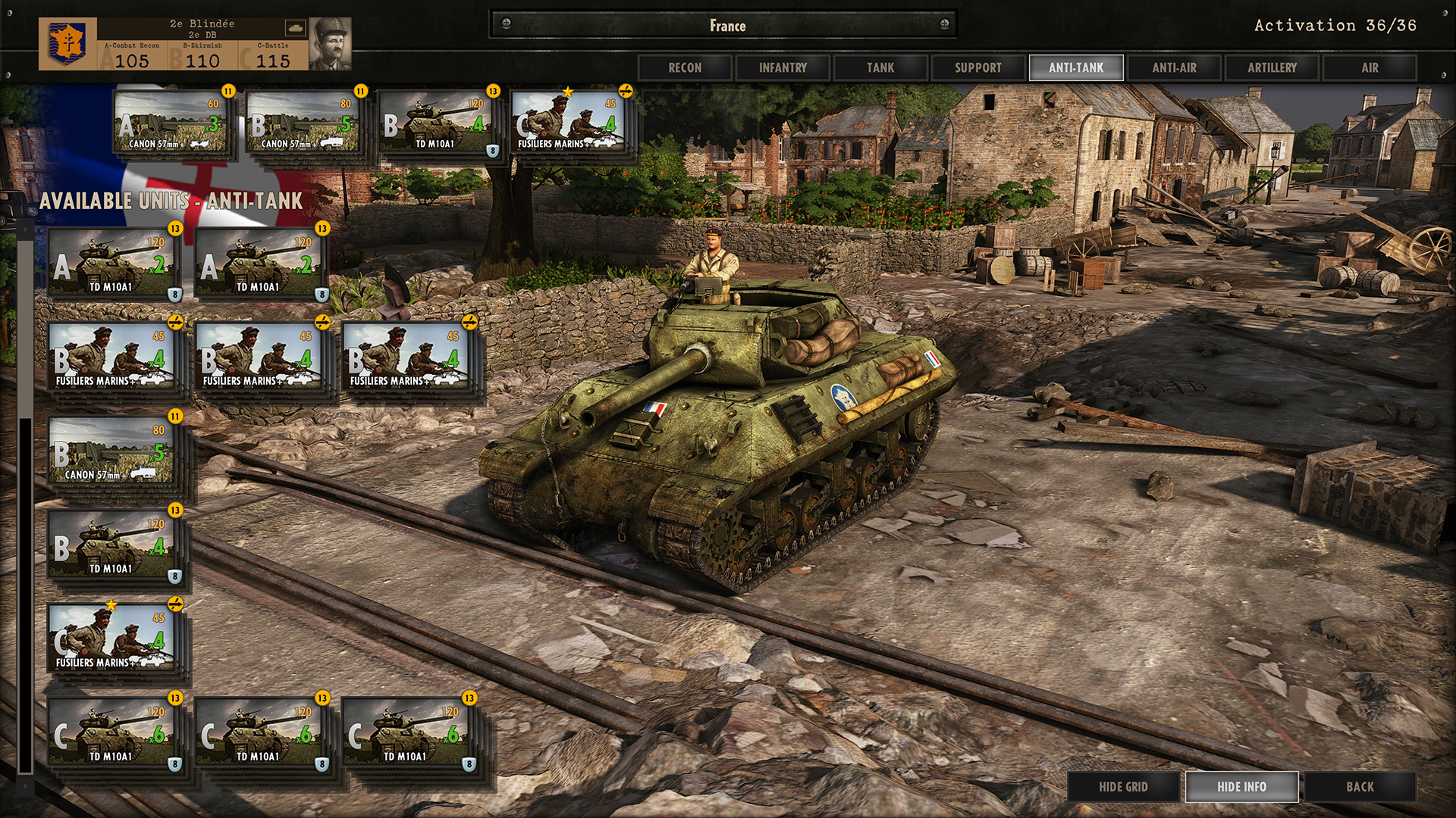 video game Steel Division: Normandy 44 tank military game interface Image