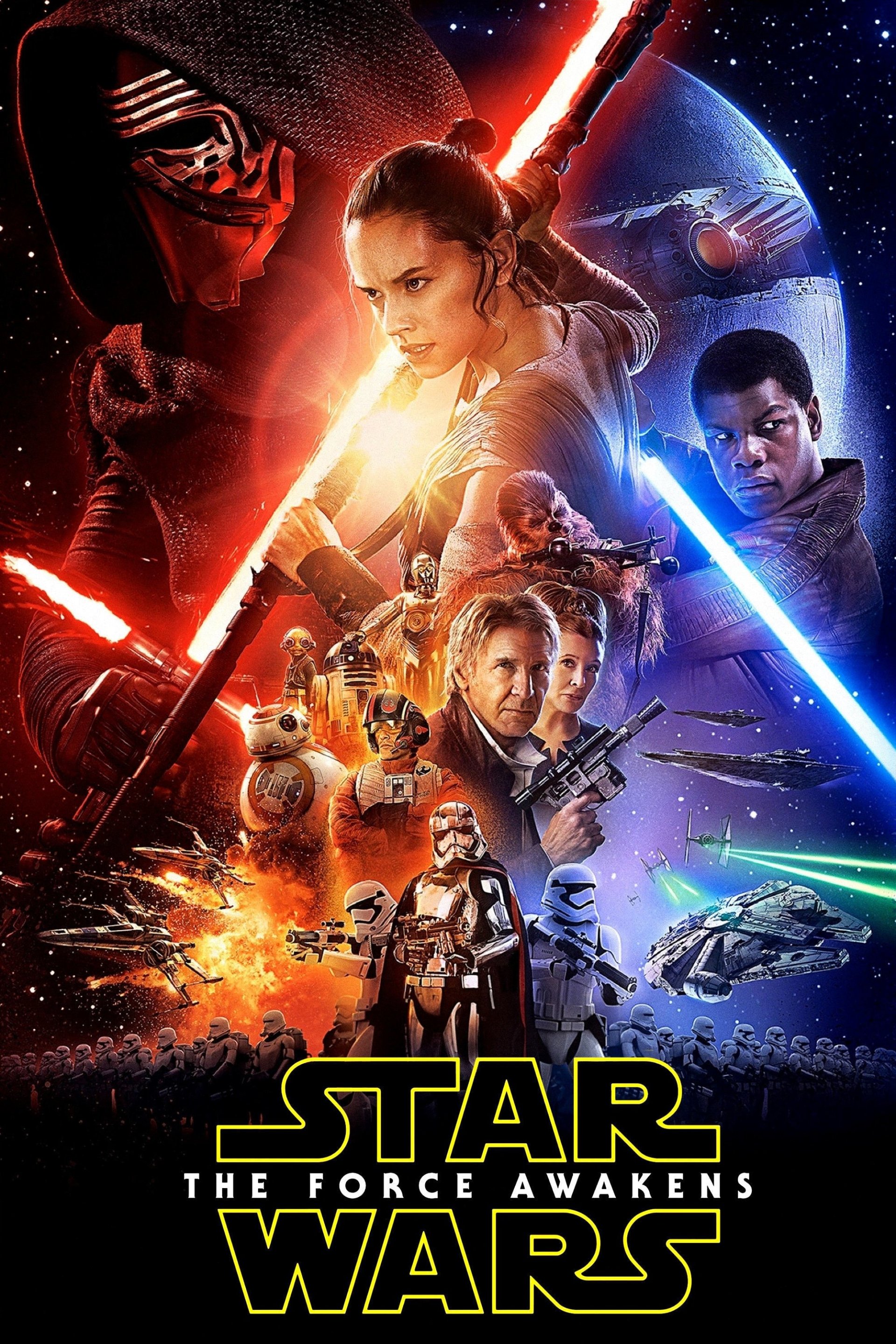 BB-8 stormtrooper Captain Phasma Han Solo Chewbacca Finn (Star Wars) Rey (Star Wars) Kylo Ren movie Star Wars Episode VII: The Force Awakens Image