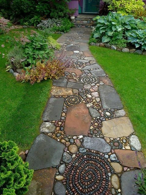 man made path garden Landscaping stone Image