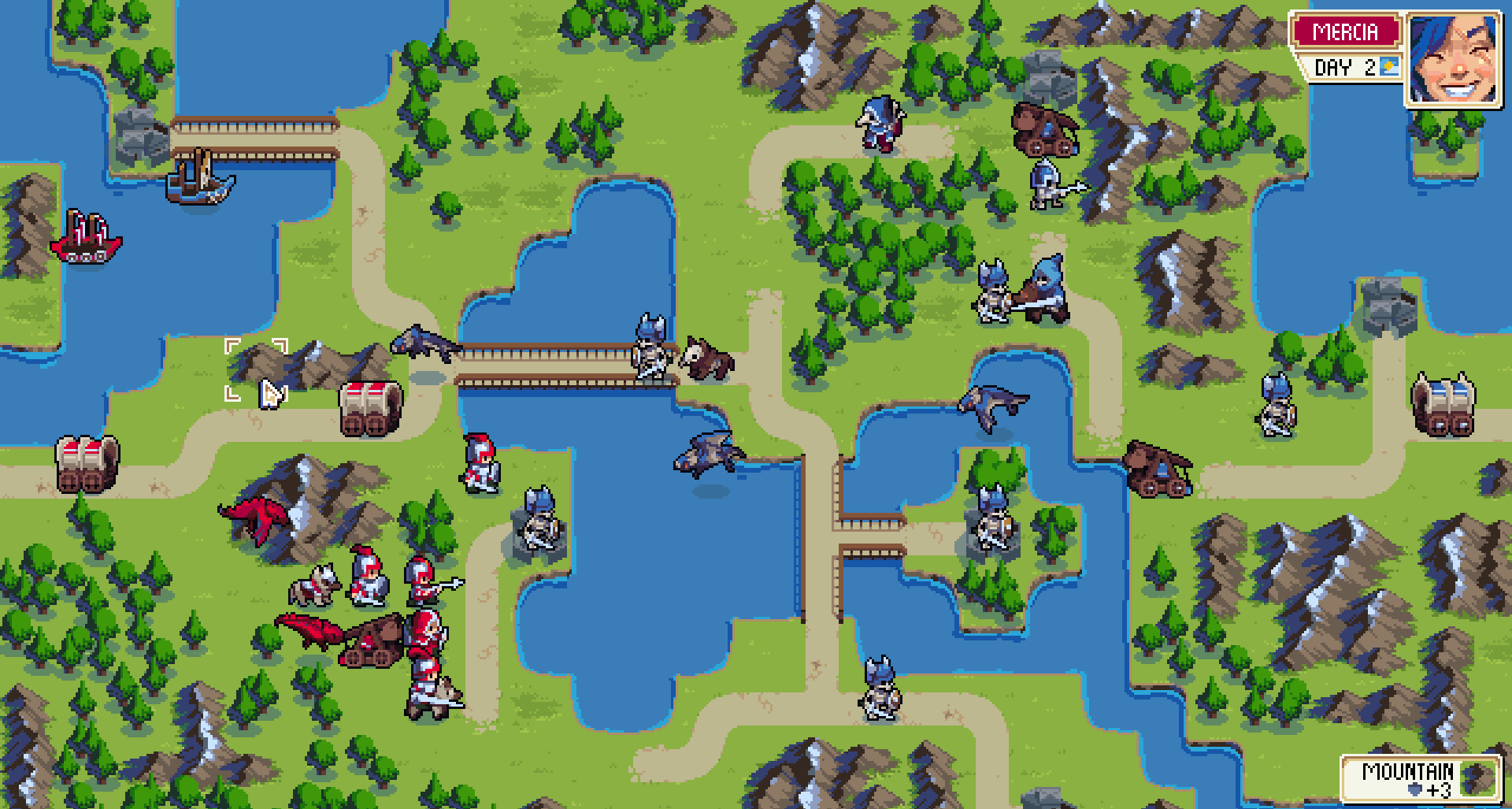 video game Wargroove strategy game pixel art Battlefield Image