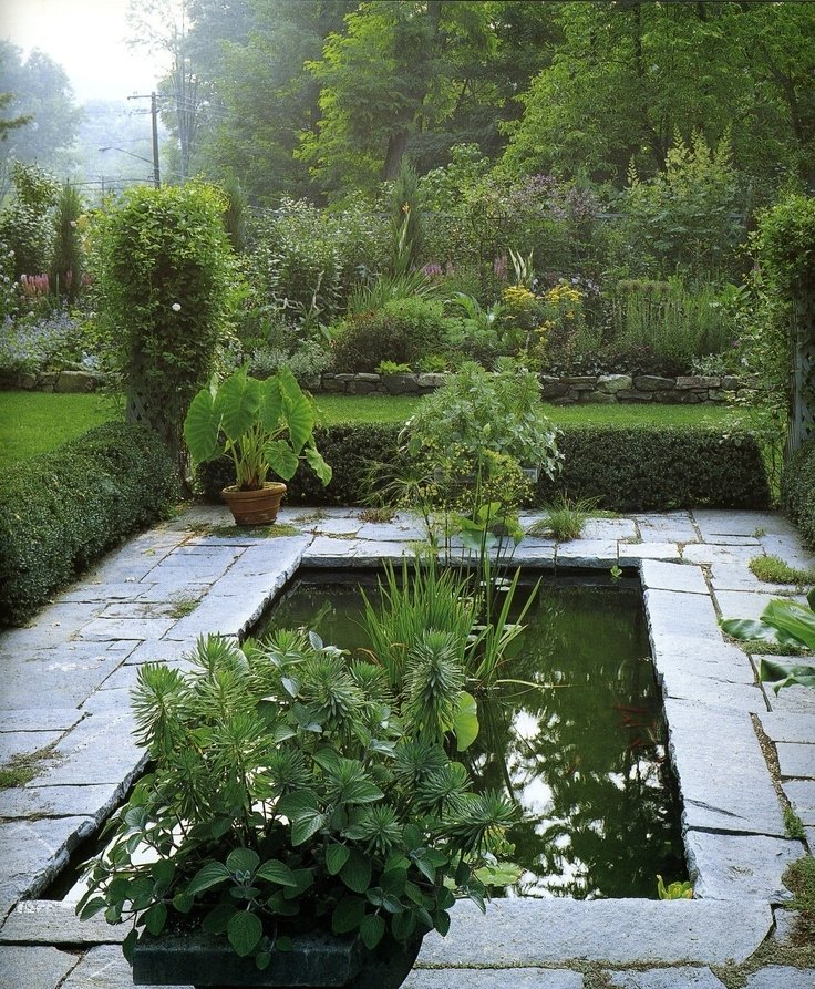 Pond bordered by shrubs Image - ID: 1491 - Image Abyss
