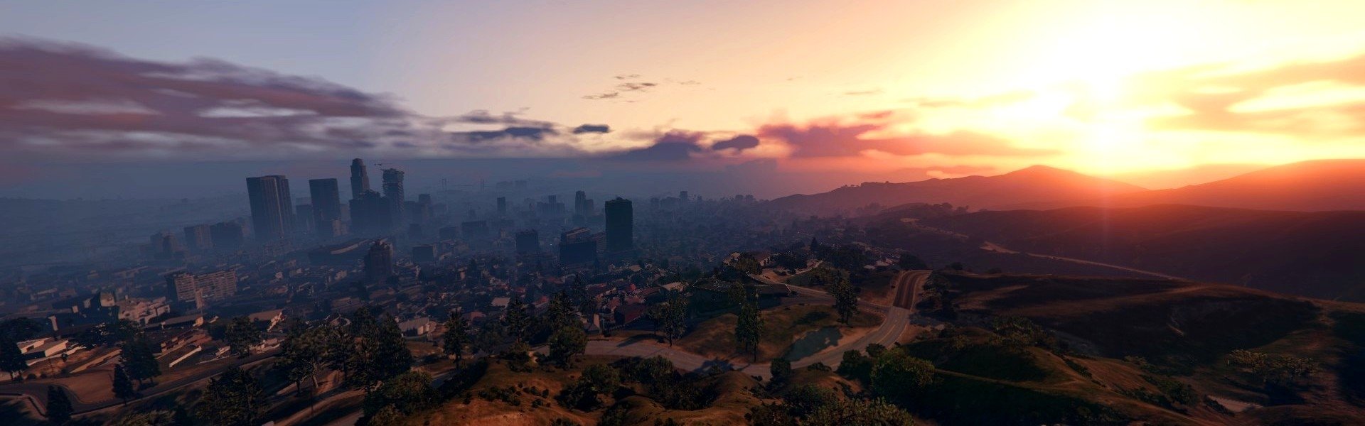 sky skyscraper city evening Los Santos video game Grand Theft Auto V Image