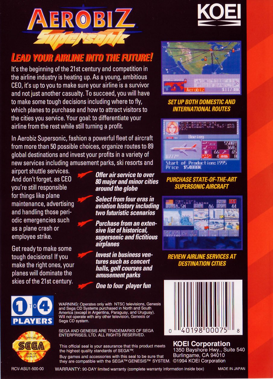 video game Aerobiz Supersonic Image