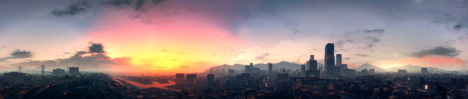 cloud sky skyscraper city Los Santos video game Grand Theft Auto V Image