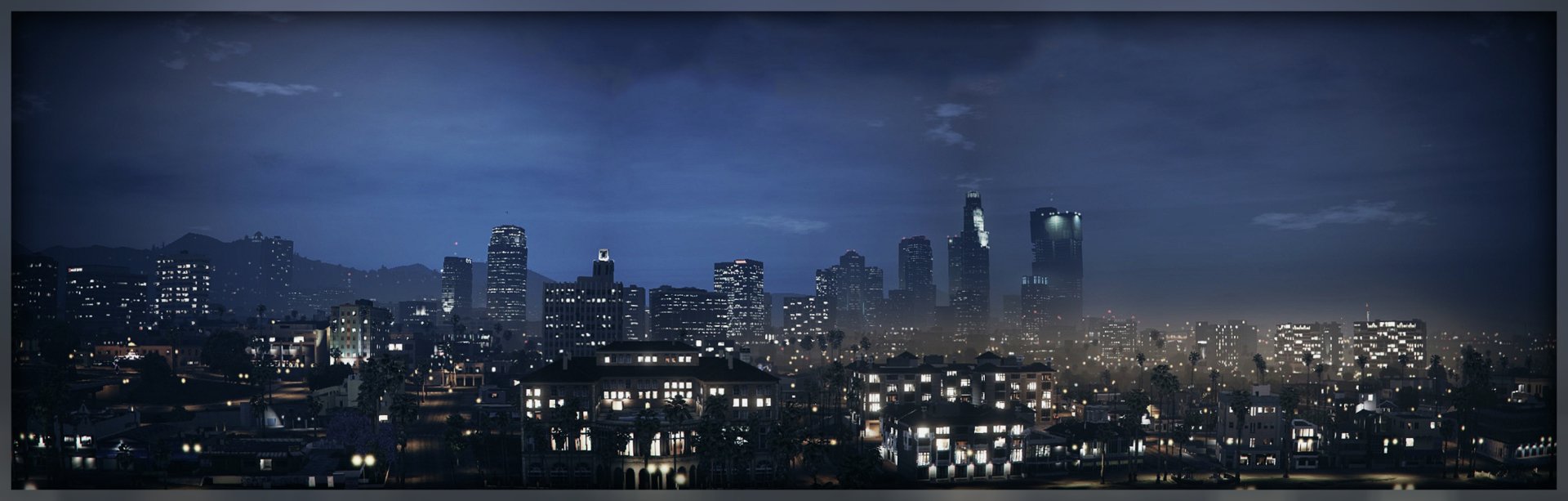 skyscraper night Los Santos city video game Grand Theft Auto V Image