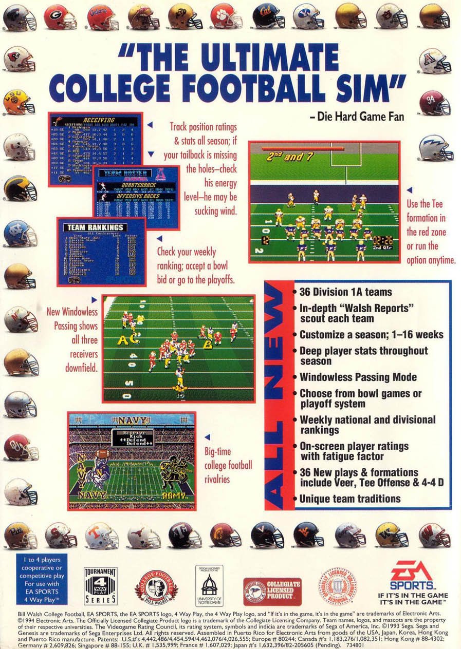 video game Bill Walsh College Football 95 Image