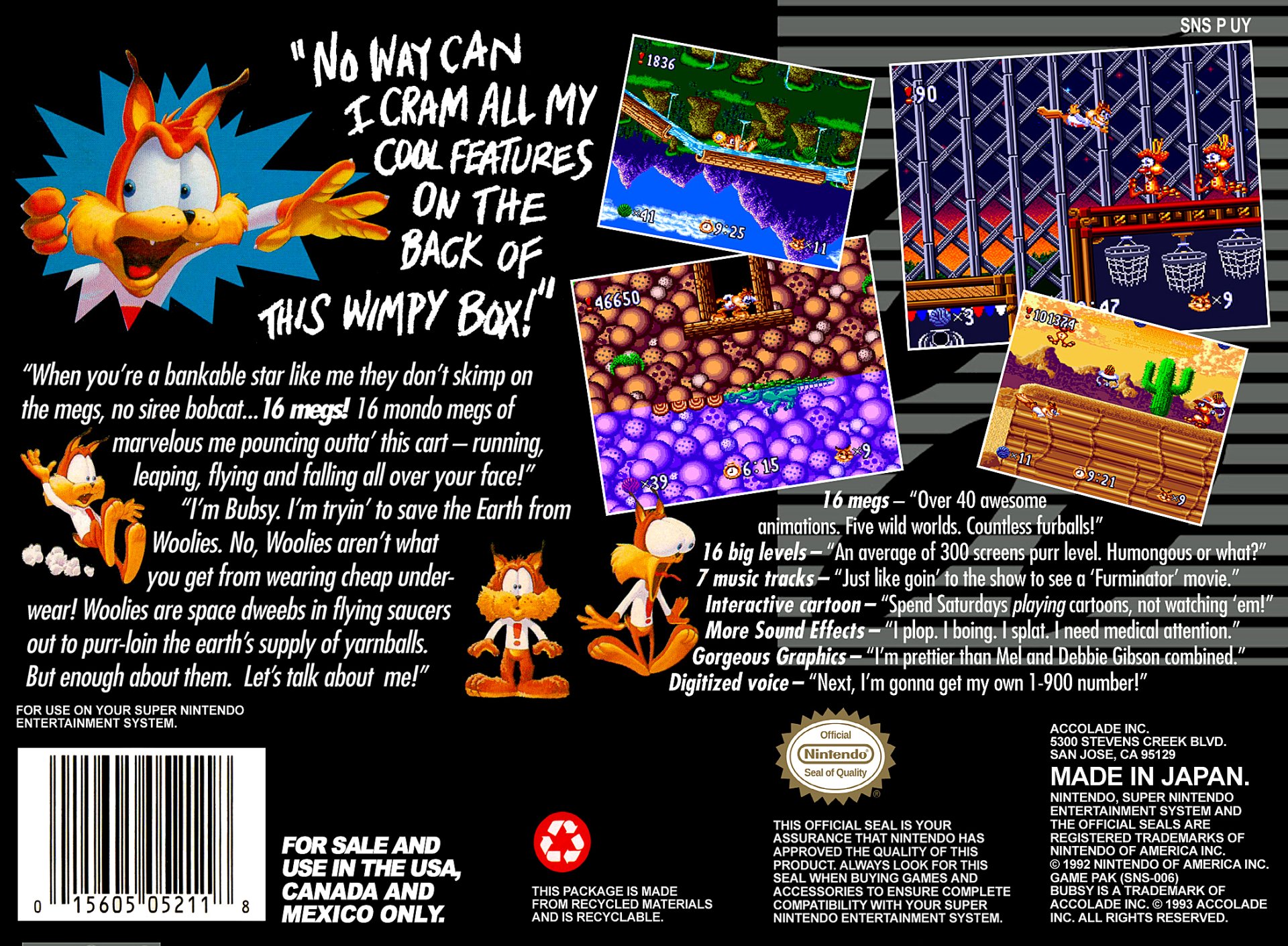 video game Bubsy in: Claws Encounters of the Furred Kind Image
