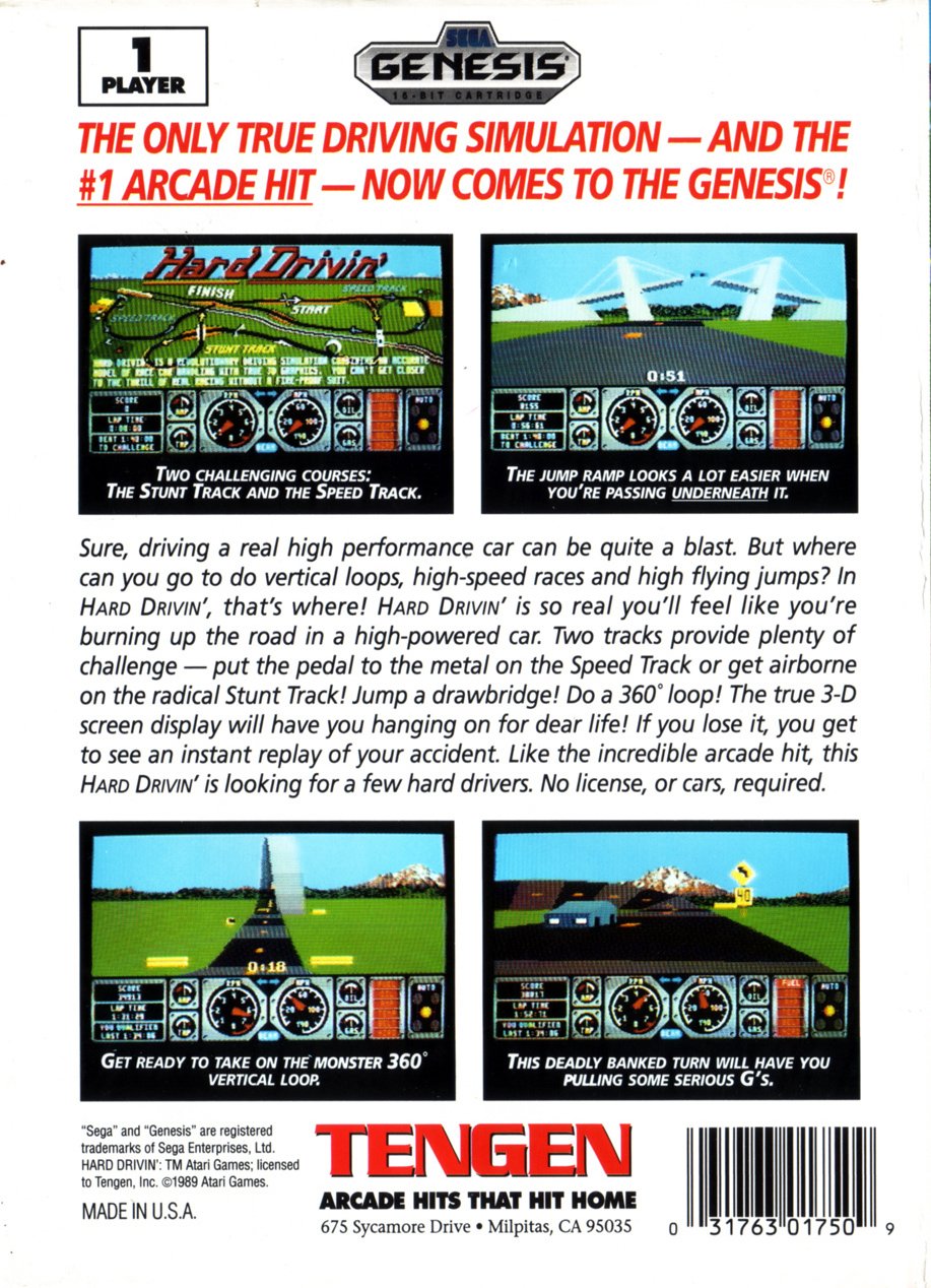 video game Hard Drivin' Image