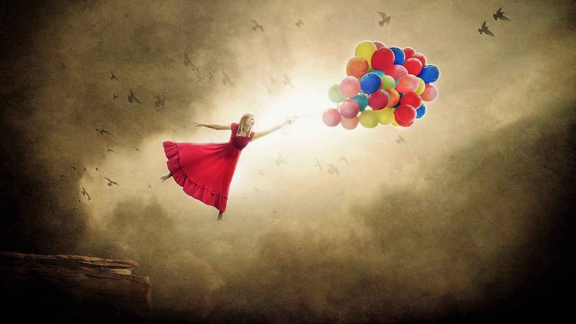 Girl with Balloons - Image Abyss