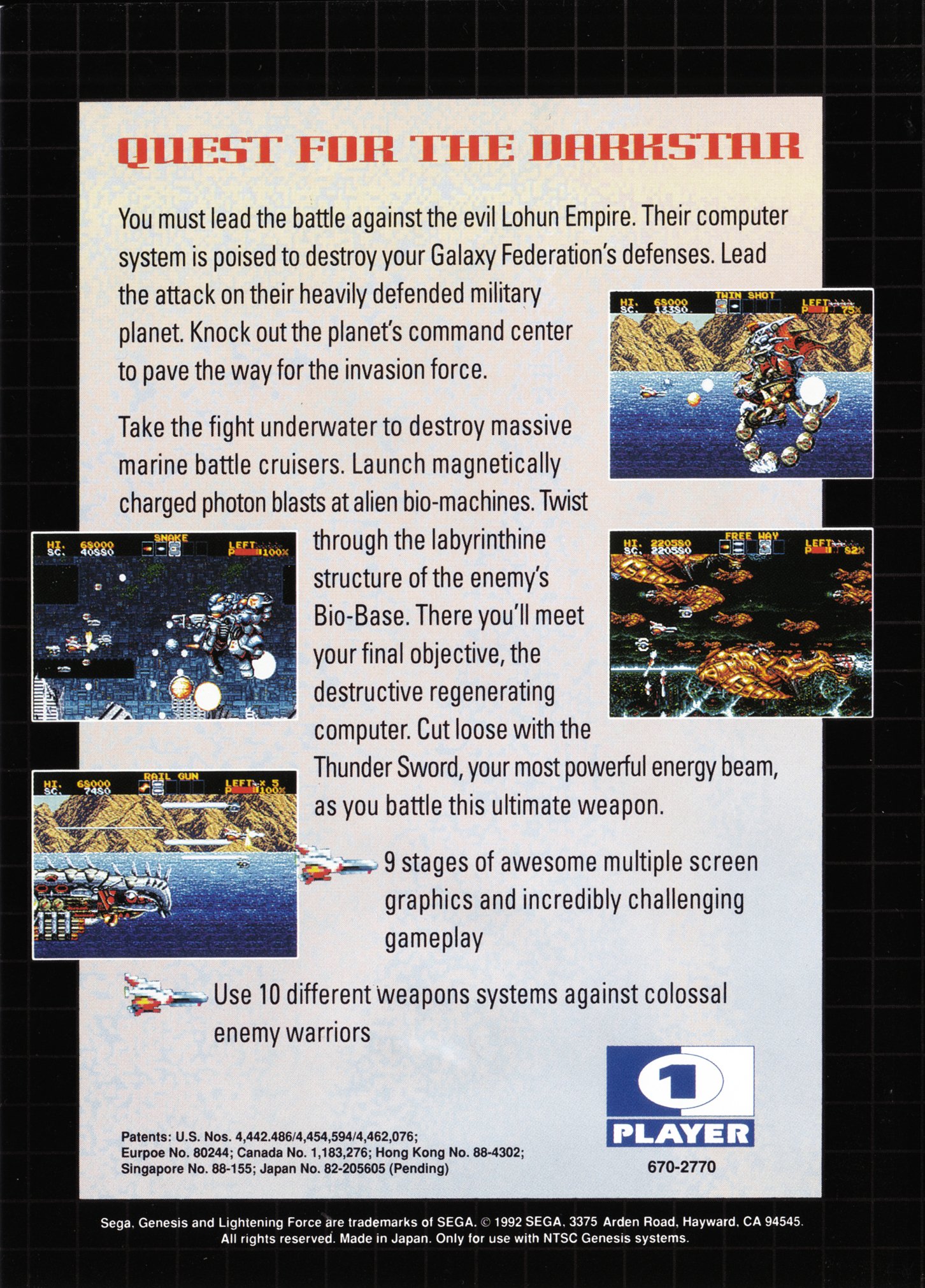 video game Lightening Force: Quest for the Darkstar Image