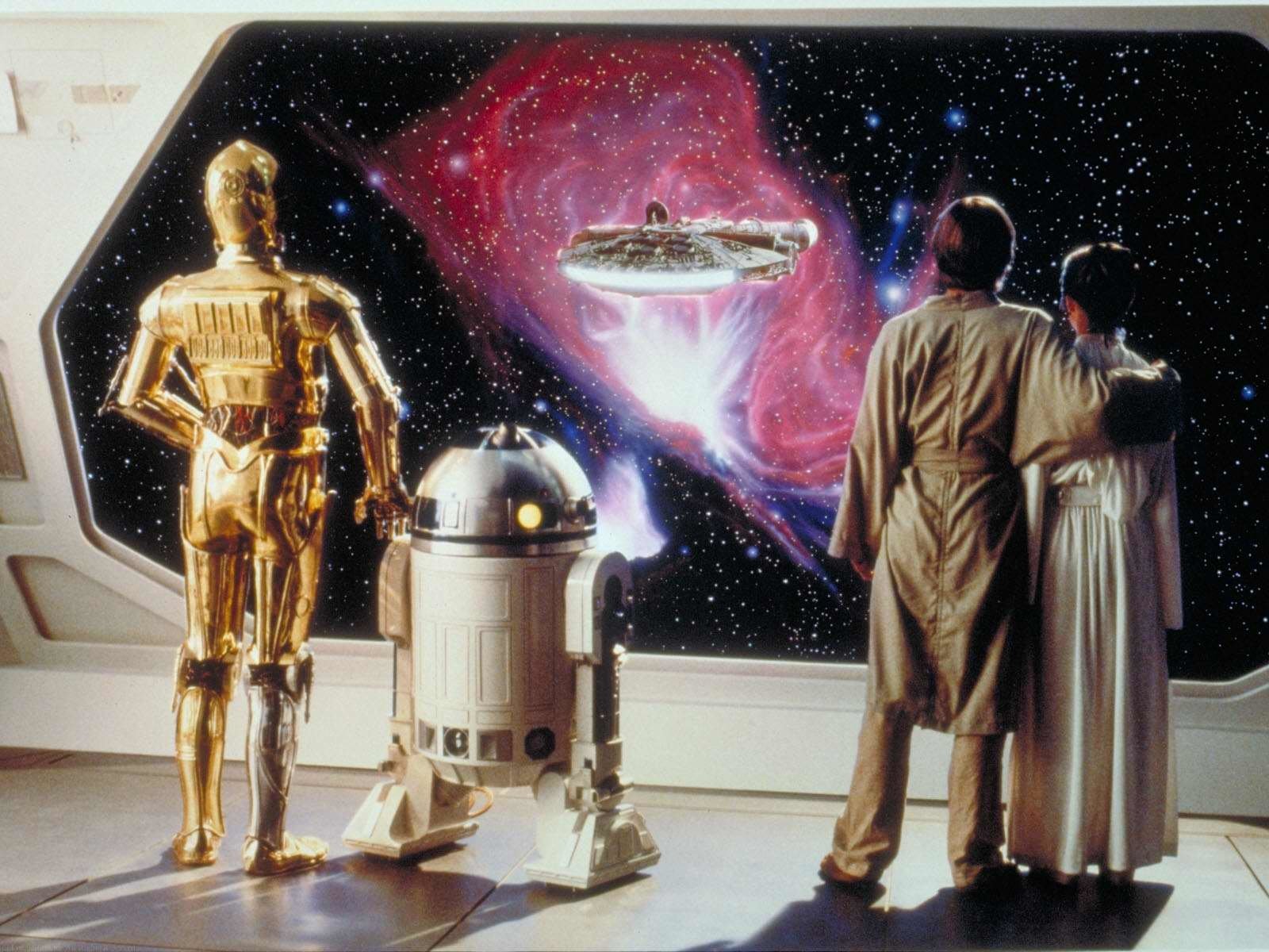 Millennium Falcon Carrie Fisher Mark Hamill Princess Leia Organa Luke Skywalker R2-D2 C-3PO movie Star Wars Episode V: The Empire Strikes Back Image