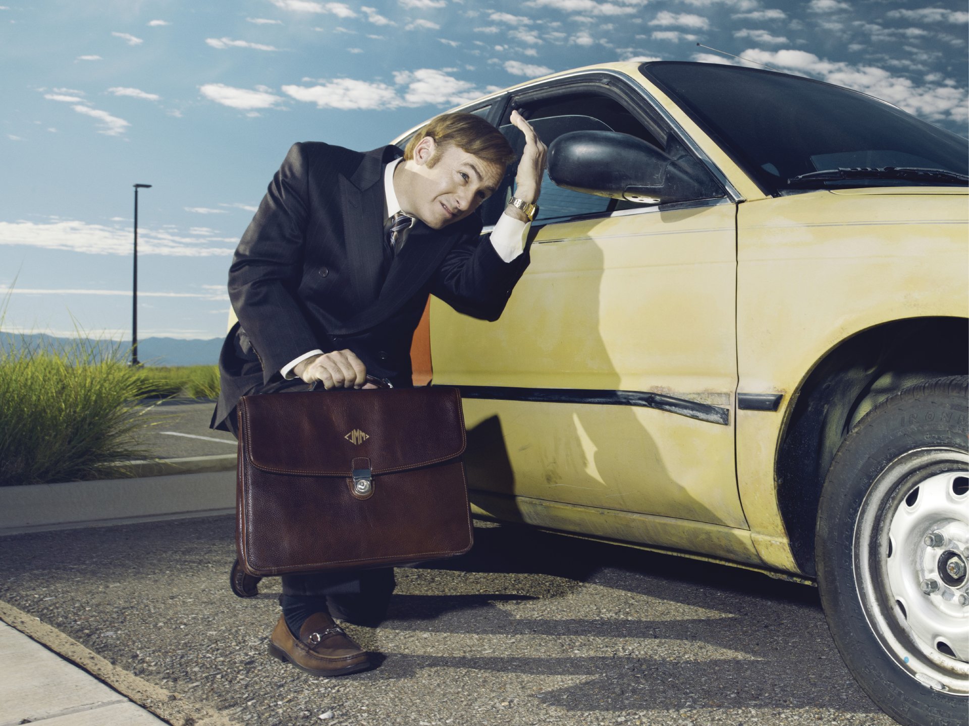 TV Show Better Call Saul man business suit Briefcase Image