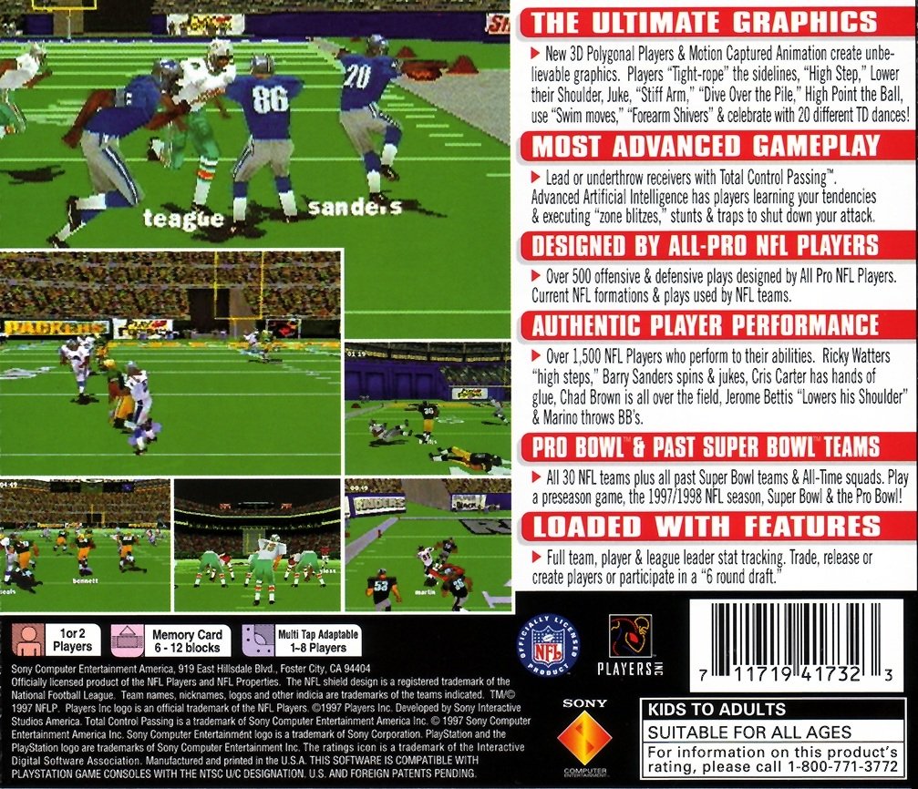 video game NFL GameDay 98 Image