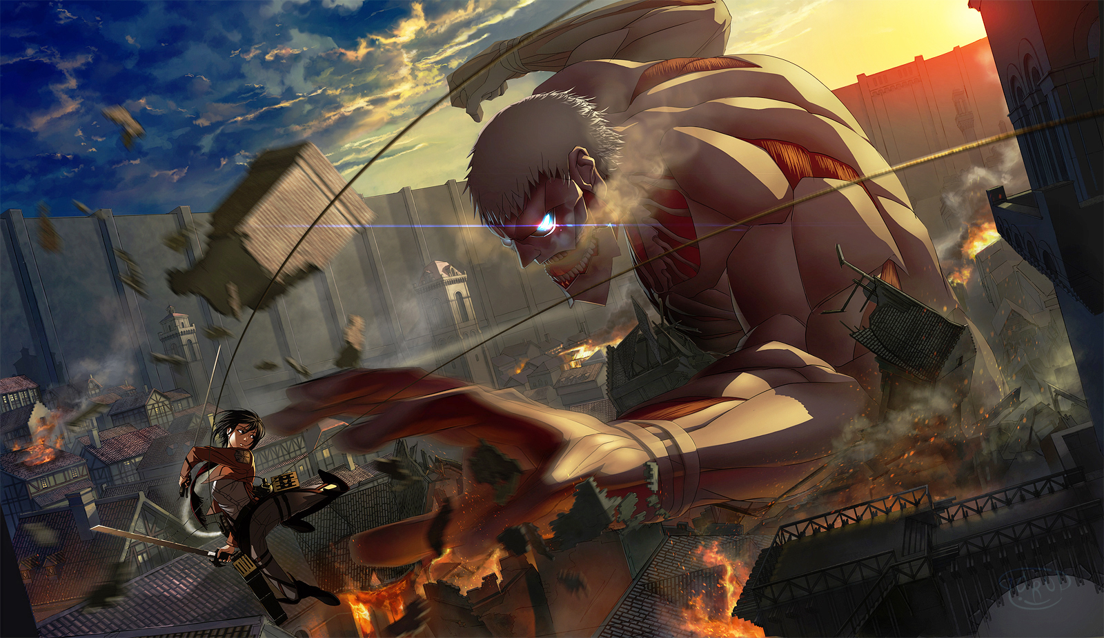 Mikasa Ackerman Against The Iron Titan Image Id 1614 Image Abyss