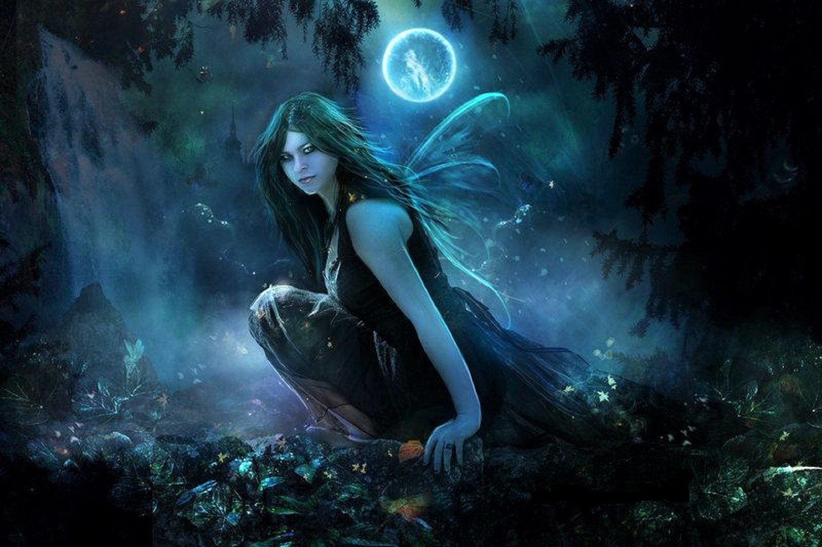 Download Wings Forest Moonlight Moon Fantasy Fairy Image