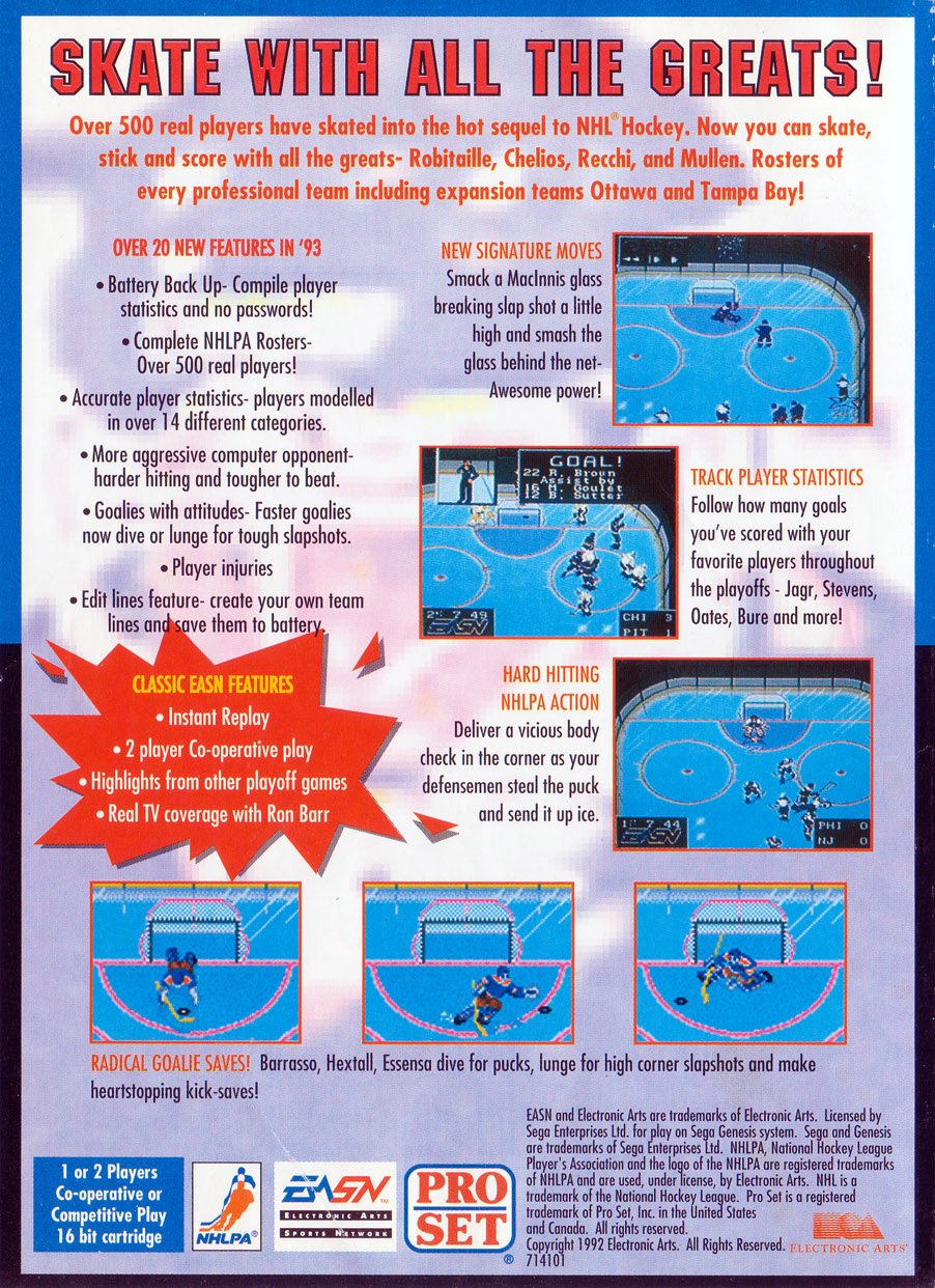 video game NHLPA Hockey '93 Image