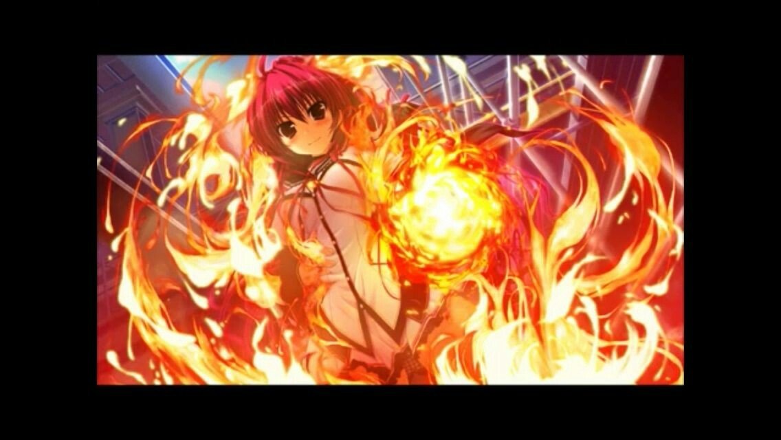 Anime-style character from Kamikaze Explorer! surrounded by intense, swirling flames, showcasing fiery energy and dynamic motion.