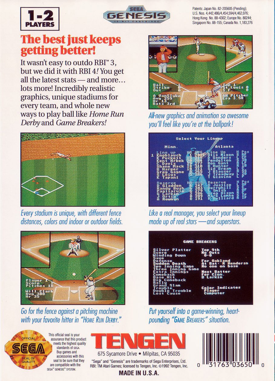 video game R.B.I. Baseball 4 Image