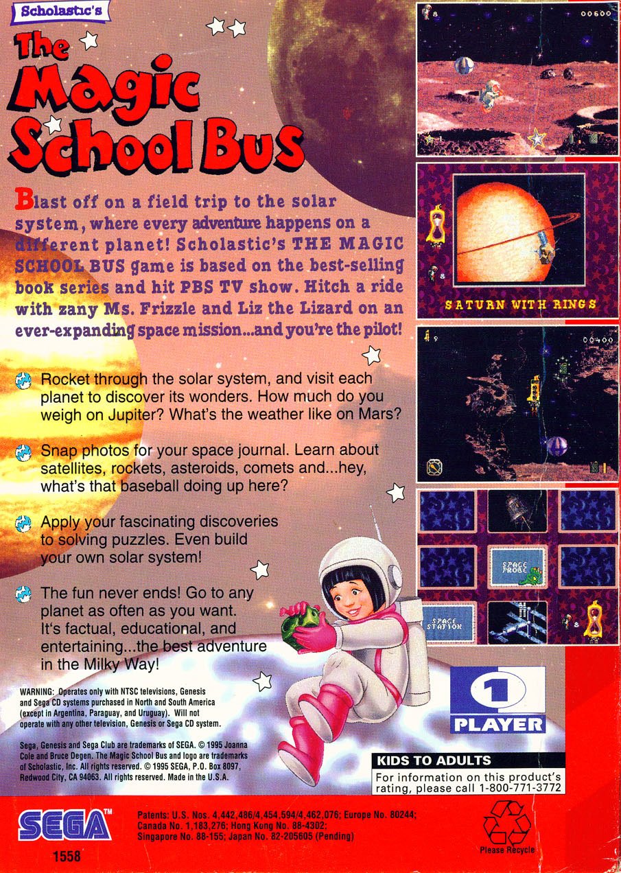video game Scholastic's The Magic School Bus: Space Exploration Game Image
