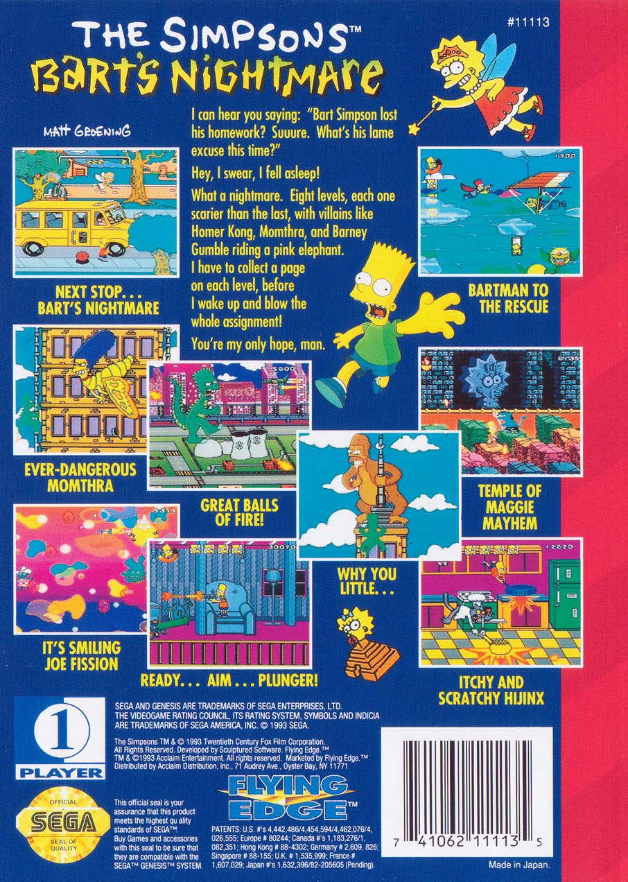 video game Bart's Nightmare Image