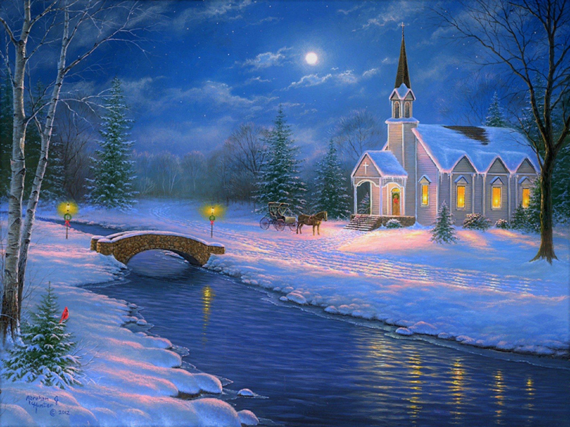 Church on Winter Night Image - ID: 168903 - Image Abyss