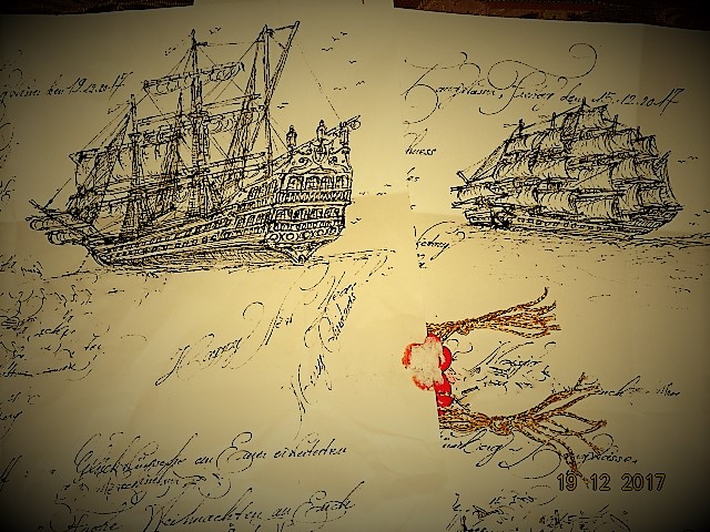 My letters in Calligraph writings around the 1600, 1800 hundreds and Galeone ships drawings by alphacode4lordofgaleone