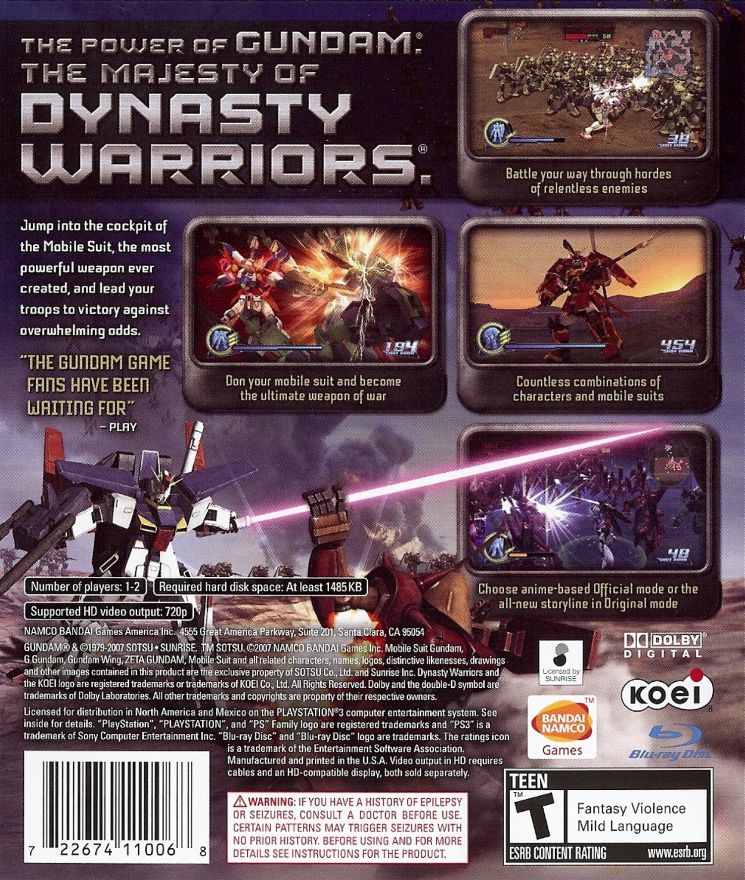video game Dynasty Warriors: Gundam Image