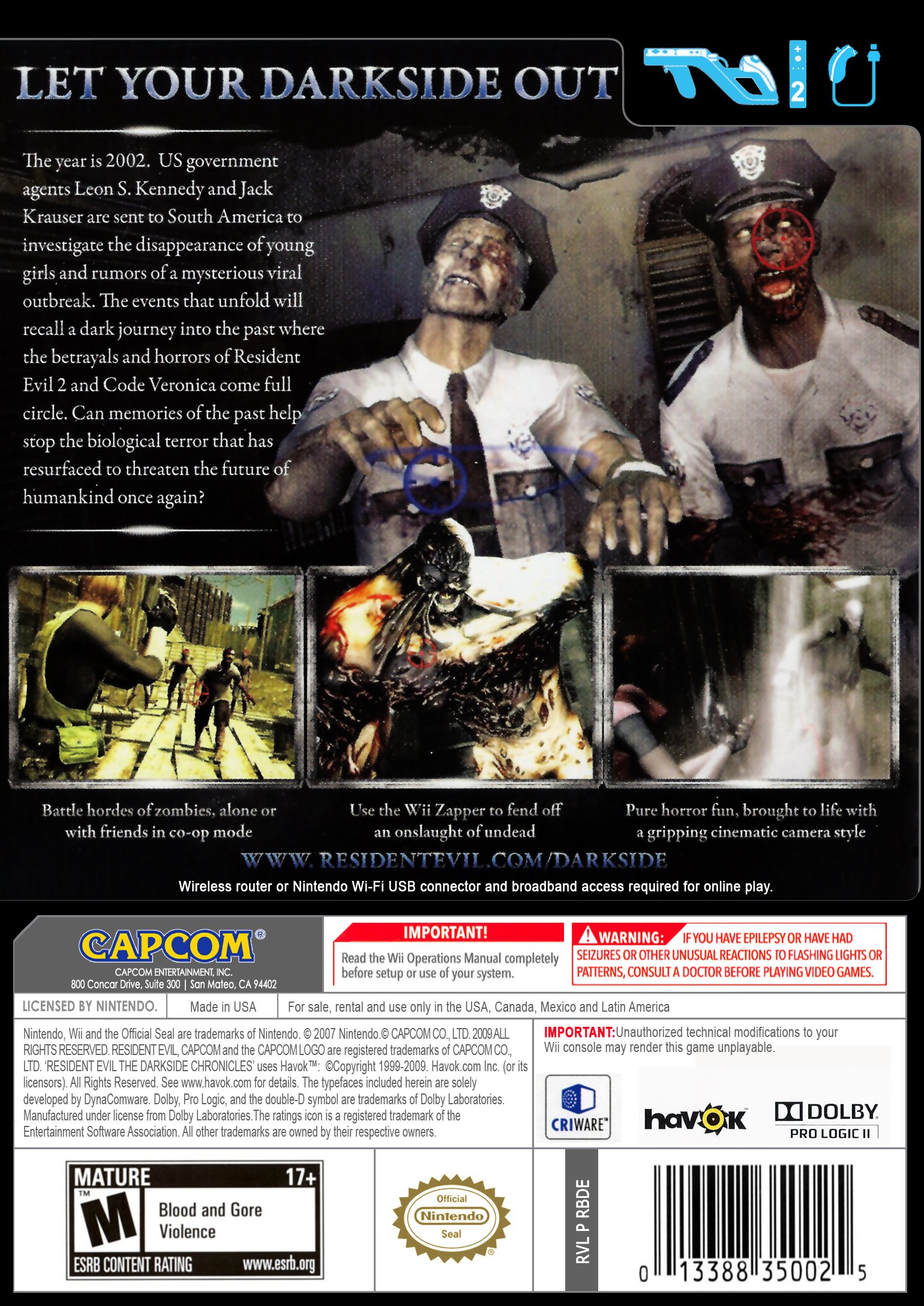 video game Resident Evil: The Darkside Chronicles Image