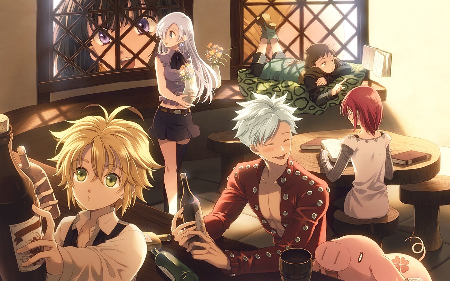Diane (The Seven Deadly Sins) Meliodas (The Seven Deadly Sins) Ban (The Seven Deadly Sins) King (The Seven Deadly Sins) Elizabeth Liones Anime The Seven Deadly Sins Image