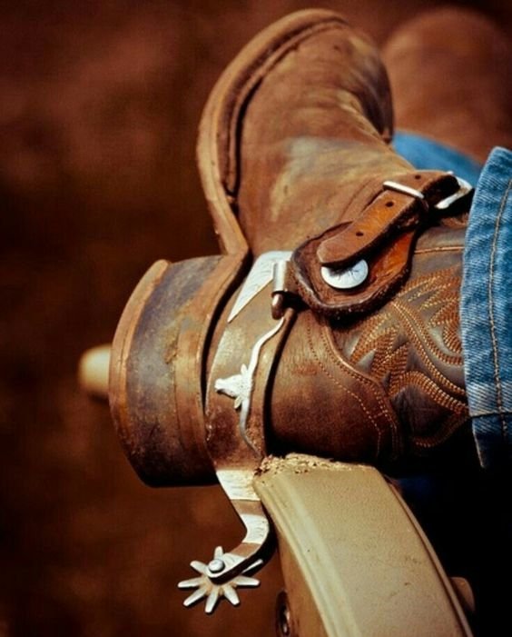 close-up boots spurs man cowboy Image