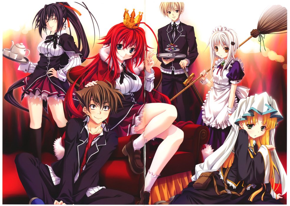 Asia Argento Issei Hyoudou Akeno Himejima Rias Gremory Koneko Toujou Anime High School DxD Image