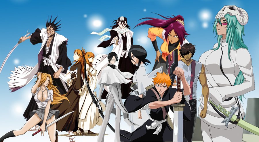 Byakuya Kuchiki Orihime Inoue Rukia Kuchiki Nelliel Tu Odelschwanck Kenpachi Zaraki Ichigo Kurosaki Anime Bleach Image