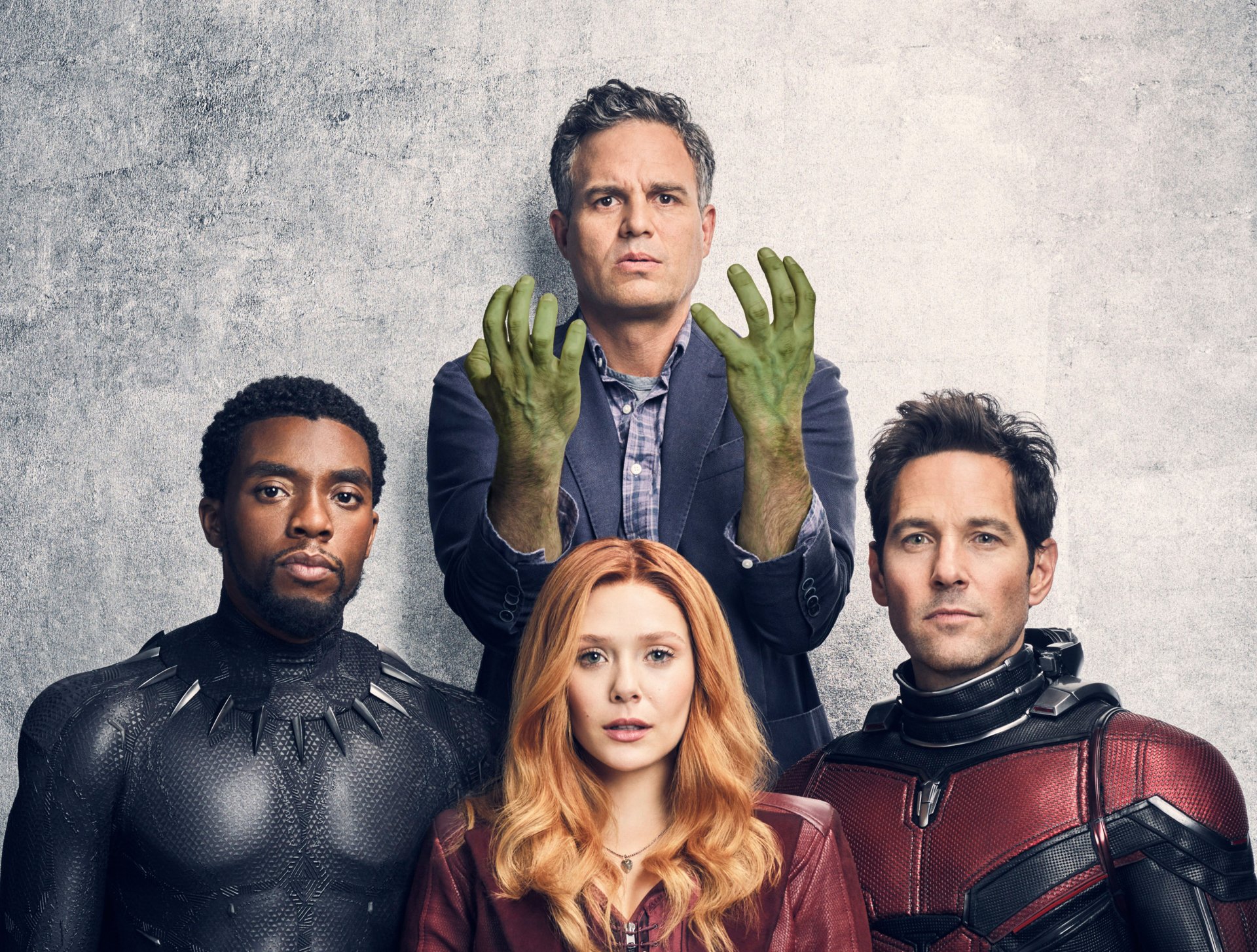 T'Challa Scott Lang Wanda Maximoff Bruce Banner Chadwick Boseman Black Panther (Marvel Comics) Scarlet Witch Elizabeth Olsen Ant-Man Paul Rudd Hulk Mark Ruffalo movie Avengers: Infinity War Image