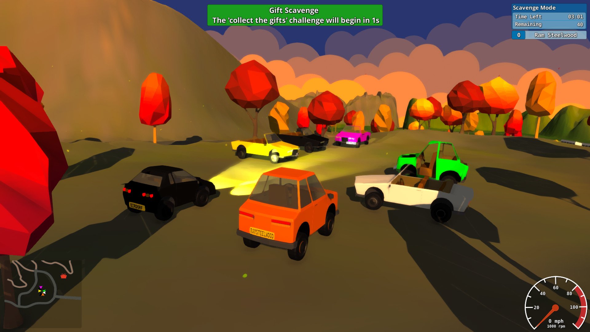 video game Foreveracers driving 3D Image