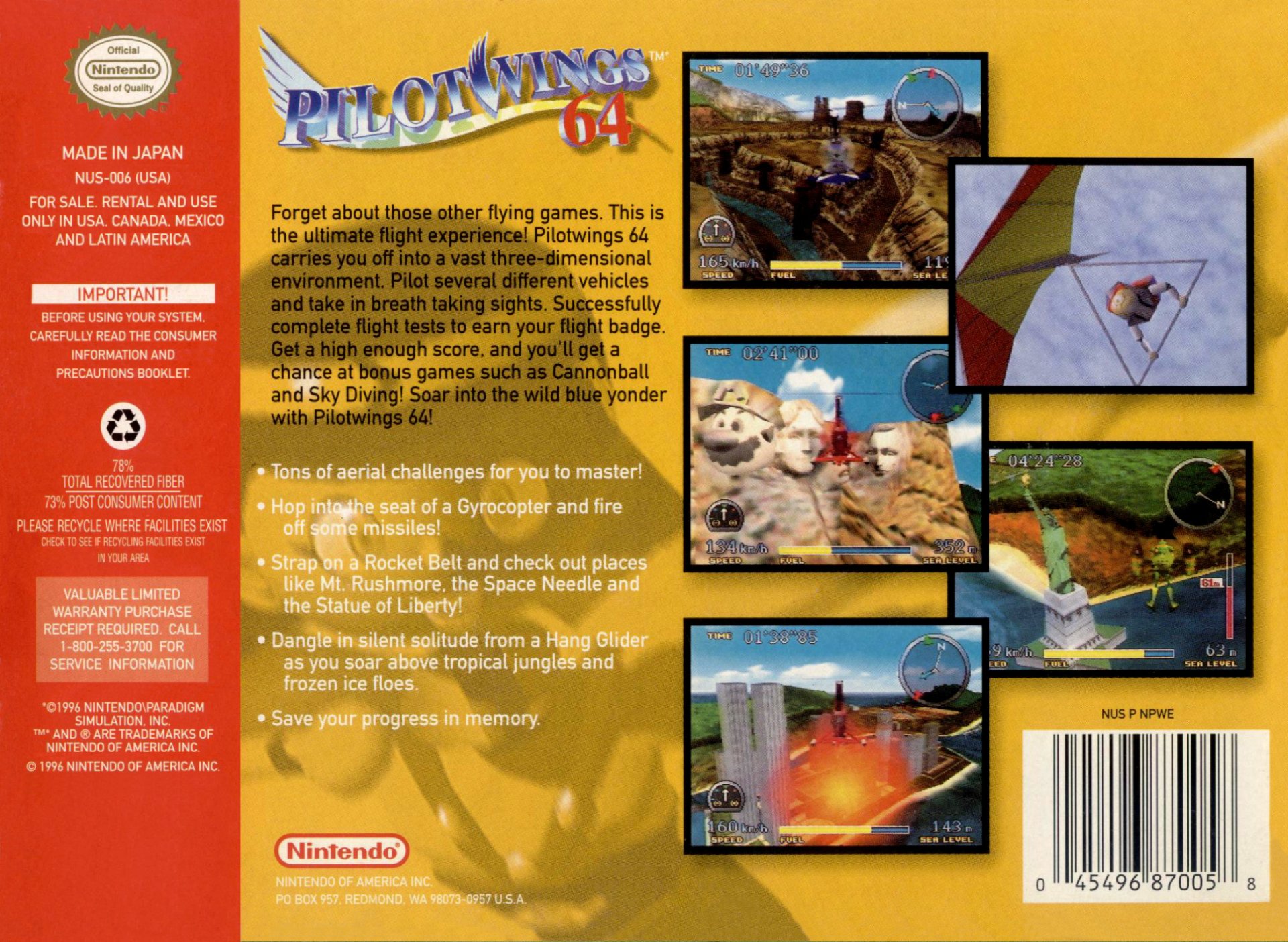 video game Pilotwings 64 Image