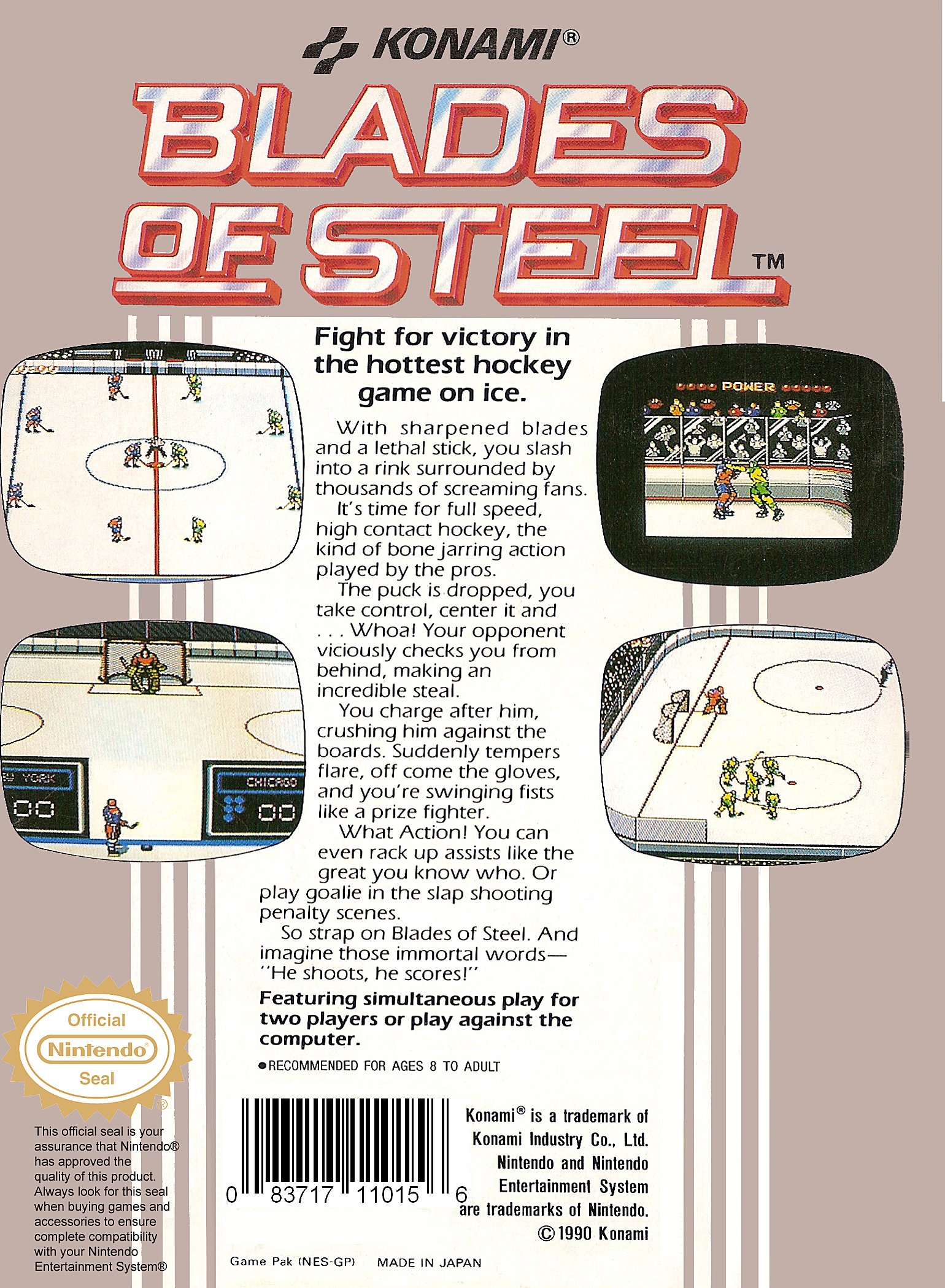 video game Blades of Steel Image
