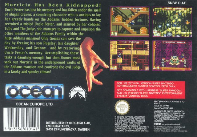 video game The Addams Family Image